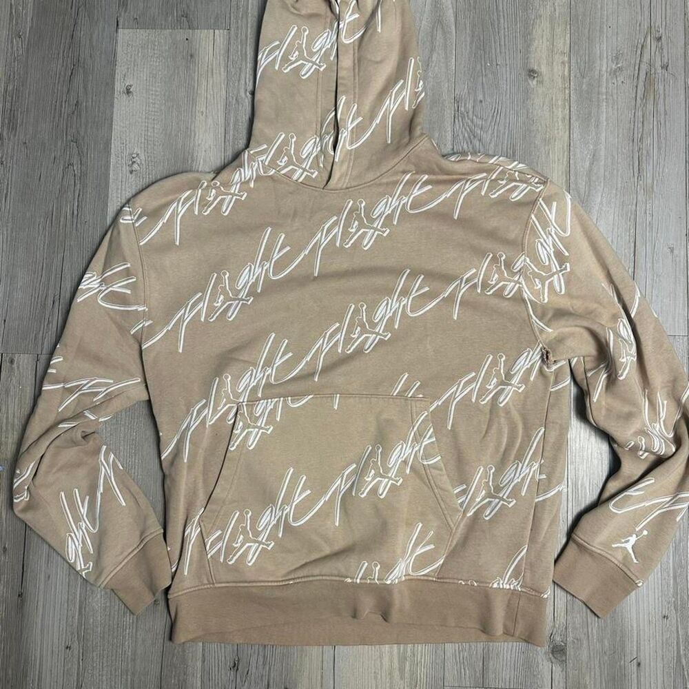 Jordan Men's Tan and Cream Hoodie
